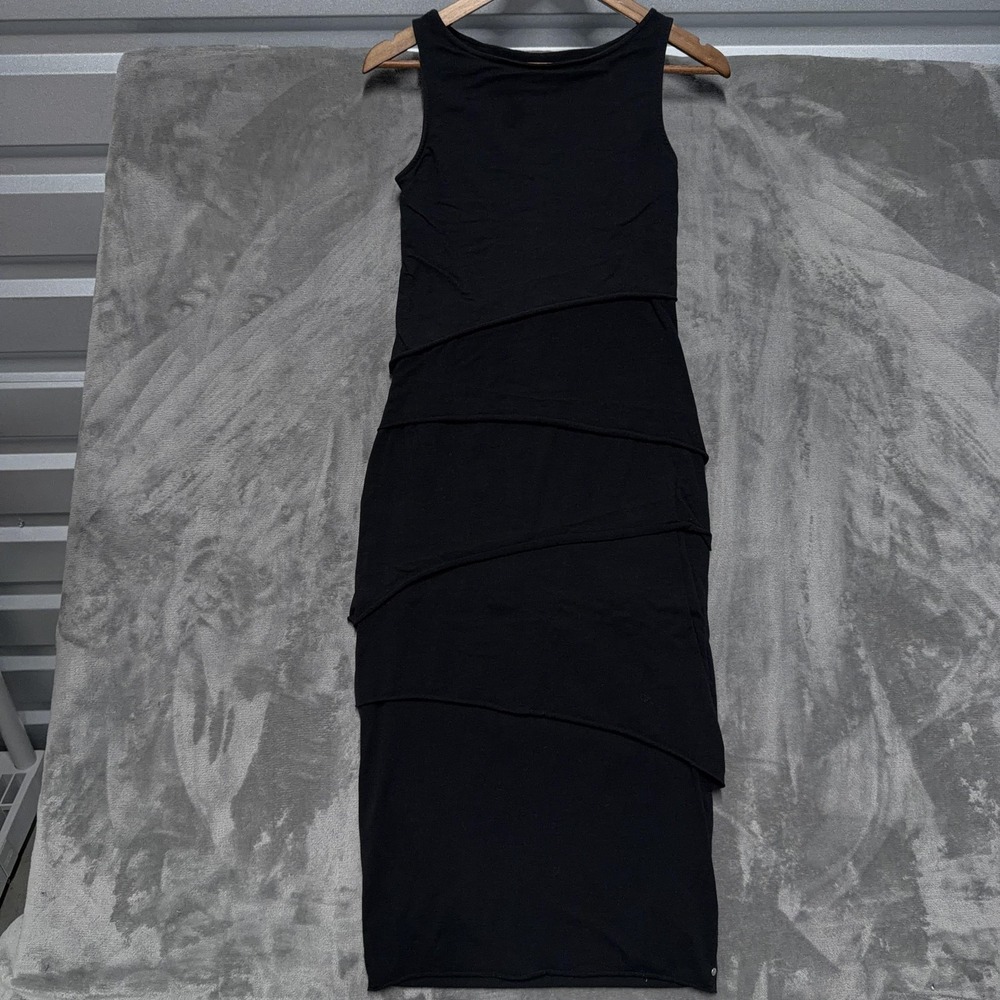 Neon Buddha Little Black Dress Womens XS‎ Tiered Tank Midi Jersey Black